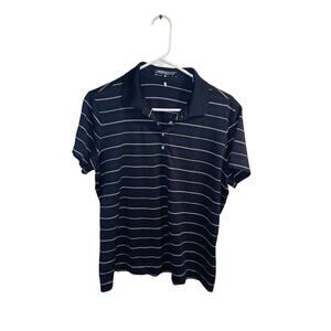 Nike Golf Polo Shirt Dri Fit Mens Xl Blue With White Stripes